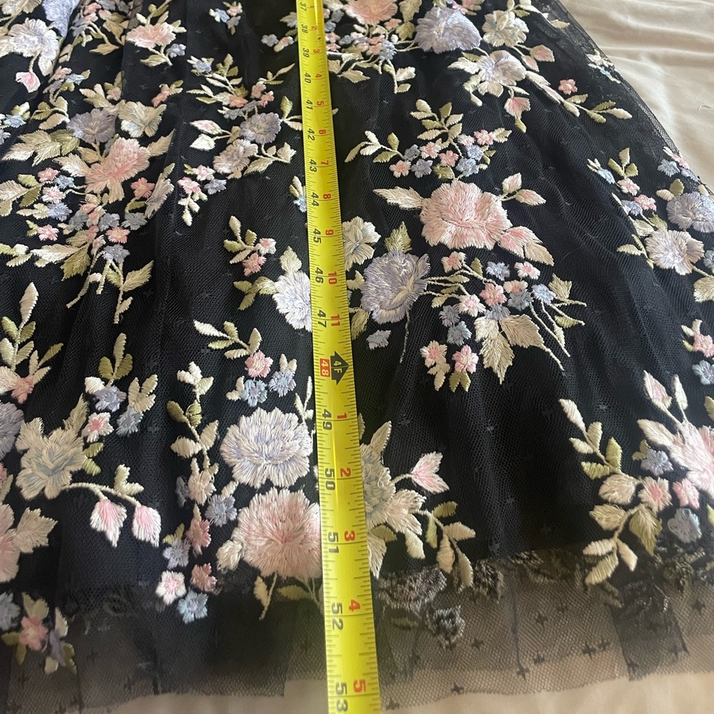 Needle & Thread Floral Lace-Trim Black Maxi Dress with Pastel Blooms - Picture 7 of 7